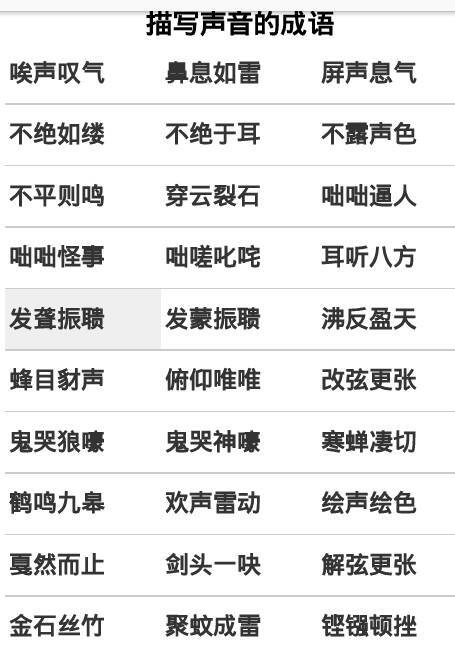 静默无声的四字成语大全