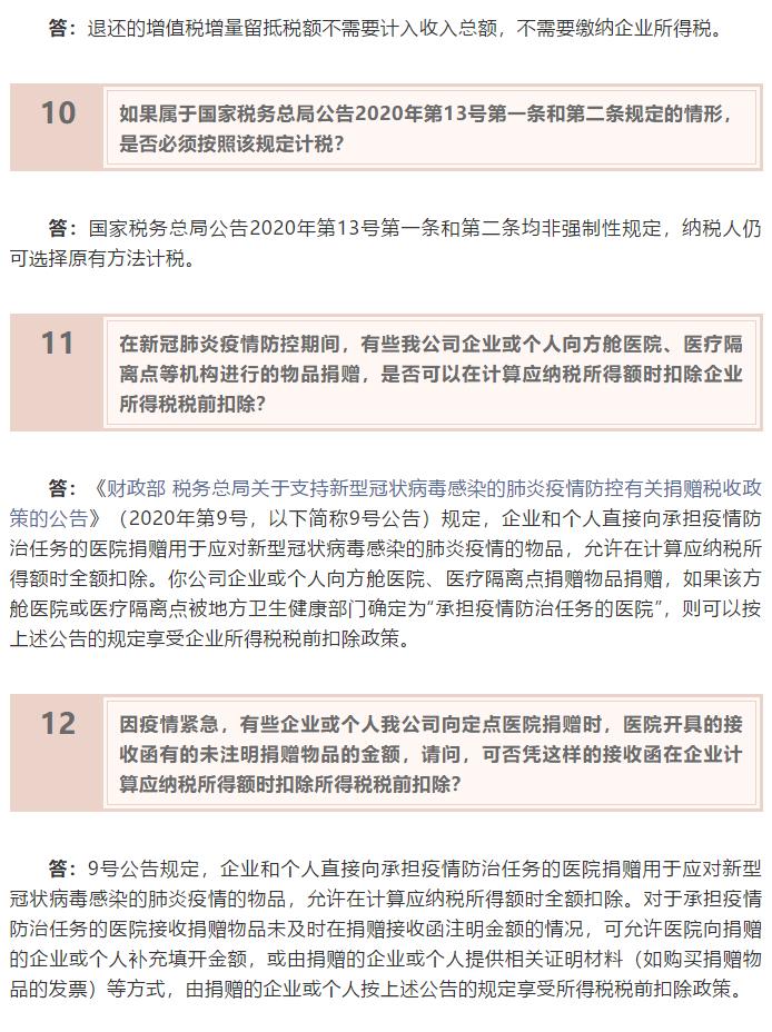 疫情期间税收优惠政策概览