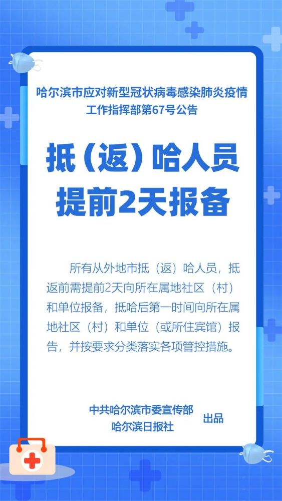 哈尔滨市疫情防控指挥部发布最新公告，筑牢防线保障群众健康安全