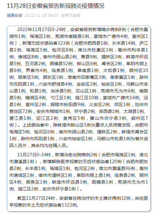 安徽省疫情防控最新概况