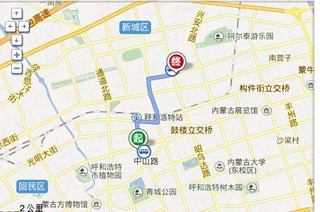 广西与内蒙古呼和浩特市的距离有多远？