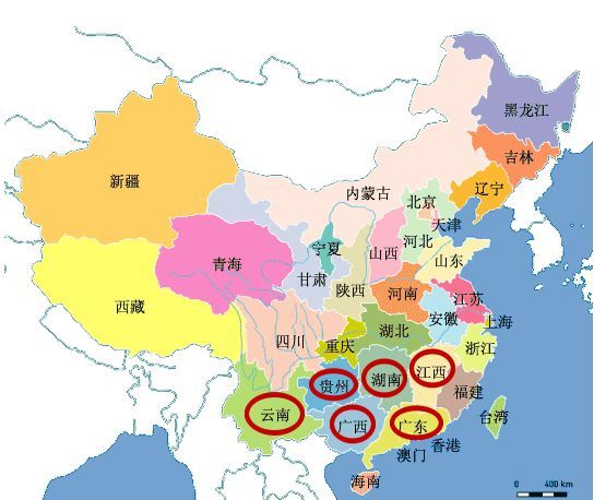 广西省位于湖南省的什么方向? 广西省位于湖南省的什么方向?