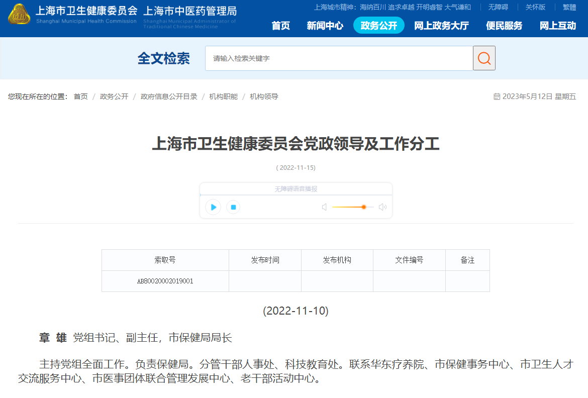 【上海市卫健委分工/上海市卫健委分工名单】