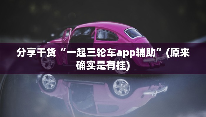 分享干货“一起三轮车app辅助”(原来确实是有挂)