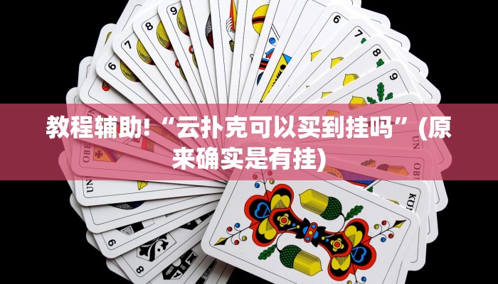 教程辅助!“云扑克可以买到挂吗”(原来确实是有挂)
