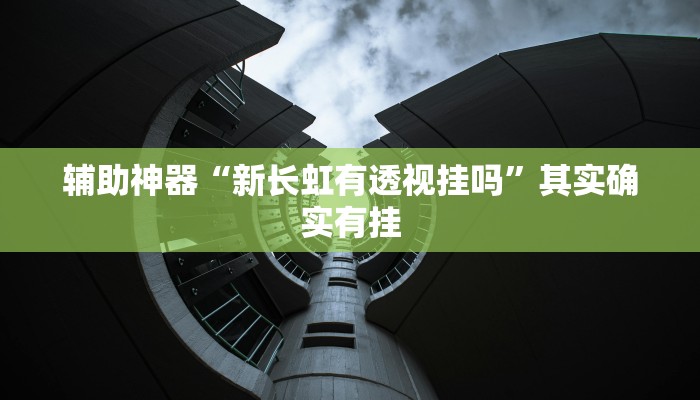 辅助神器“新长虹有透视挂吗”其实确实有挂